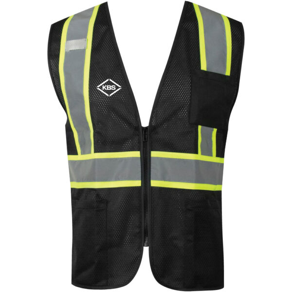 KBS Amazon Black Mesh Safety Vest - Double Stripe - Leadership - (Front & Back) - Image 2