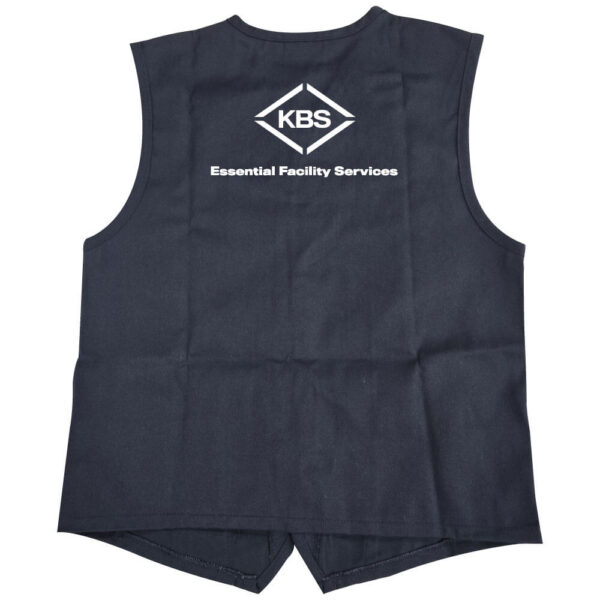KBS Two Pocket Unisex Button Up Vest (Front & Back) - Image 3