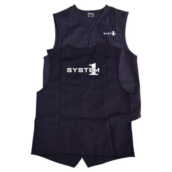 System1 Two Pocket Unisex Button Up Vest (Front & Back)