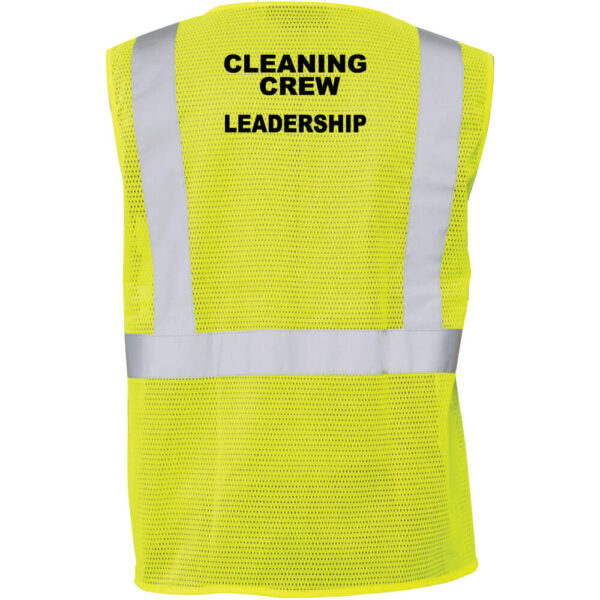 Cleaning Crew Safety Mesh Vest - Leadership - (Front & Back) - Image 3