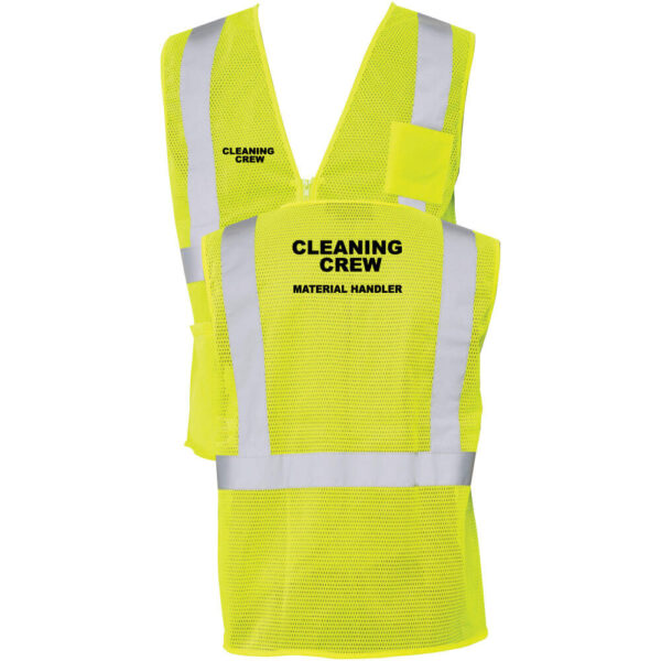 Cleaning Crew Safety Mesh Vest - Material Handler - (Front & Back) - Image 3