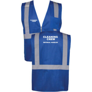 Cleaning Crew Safety Mesh Vest - Material Handler - (Front & Back)