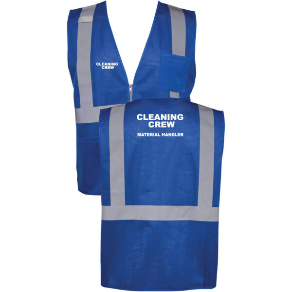 Cleaning Crew Safety Mesh Vest - Material Handler - (Front & Back)