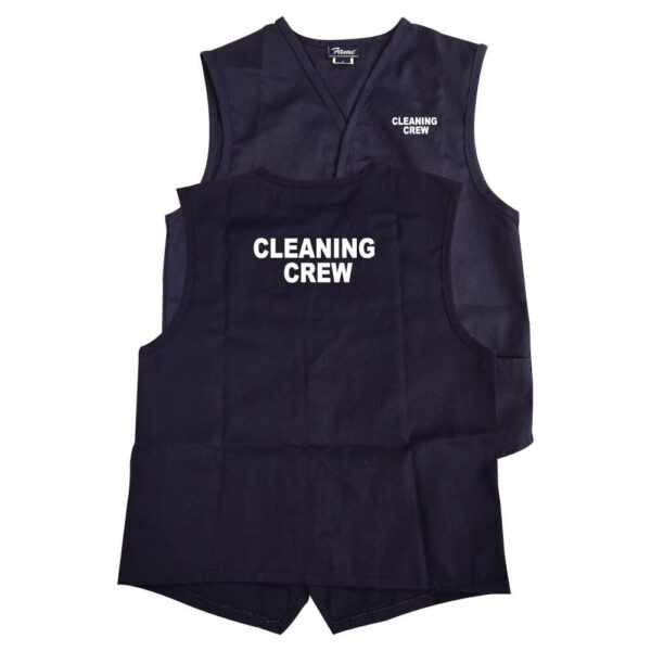 Cleaning Crew Two Pocket Unisex Button Up Vest (Front & Back)