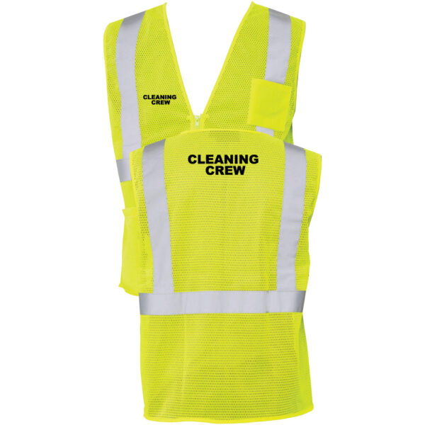 Cleaning Crew Safety Mesh Vest - (Front & Back)